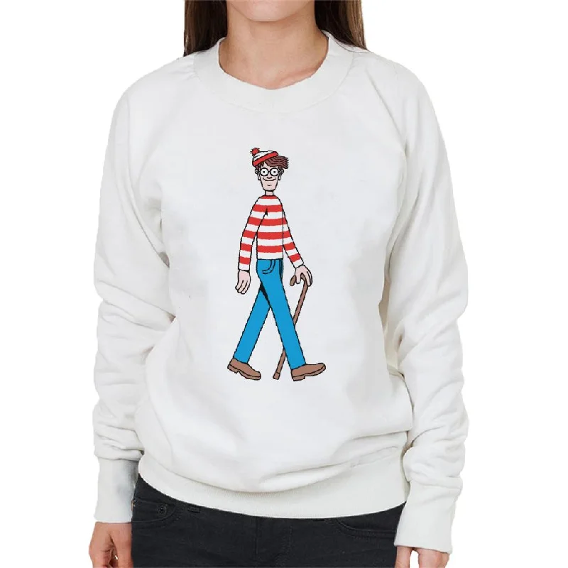 Limited Availability fashion sportswear hoodieWhere's Wally Walking Holding Stick Women's Sweatshirt