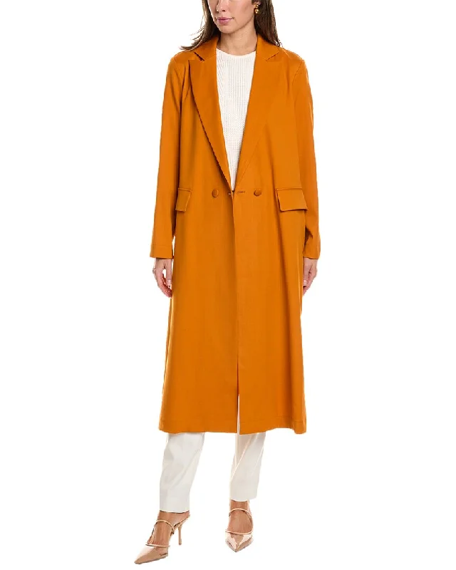 Deal Dash functional jacketOscar De La Renta Gabardine Wool-Blend Coat