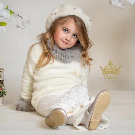 Grand Opening Sale casual shift dressWool Sweater with Faux Fur Collar