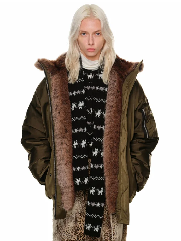 Today's Special performance jacketGradient Patchwork Down-Filled Aviator Jacket