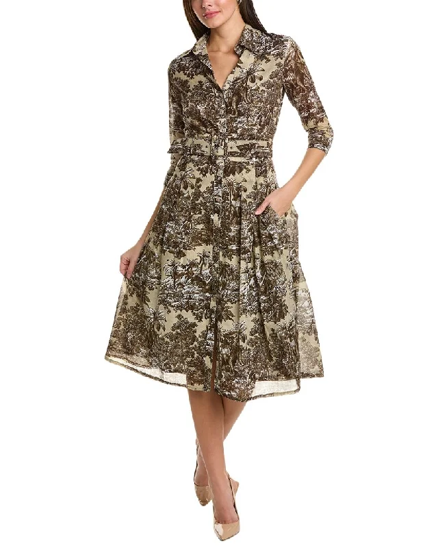 Discount Deals pleated maxi dressSamantha Sung Audrey 3 Silk Shirtdress