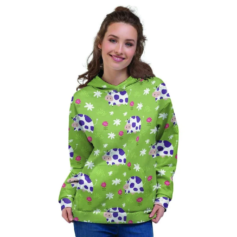 Act Now Funny Cow For Kids Women's Hoodie