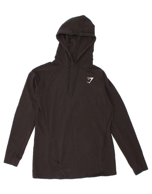 Major Savings GYMSHARK Mens Hoodie Jumper Medium Black Polyester