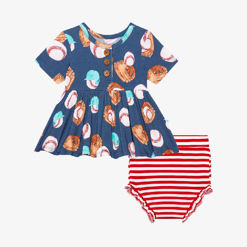 Epic Deals lace-up dressPosh Peanut Homer Top & Bloomer Set