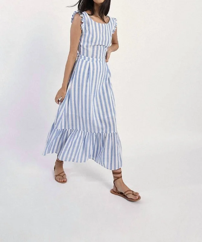 Weekend Flash Sale comfy dressStriped Dress In Blue