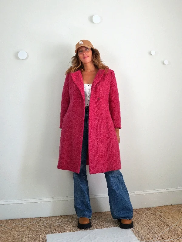 Special Buy casual jacket60's Raspberry Wool Coat