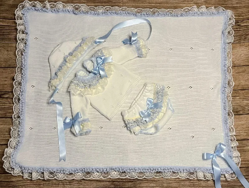 Huge Discounts party-ready dressBlue and Cream Blanket