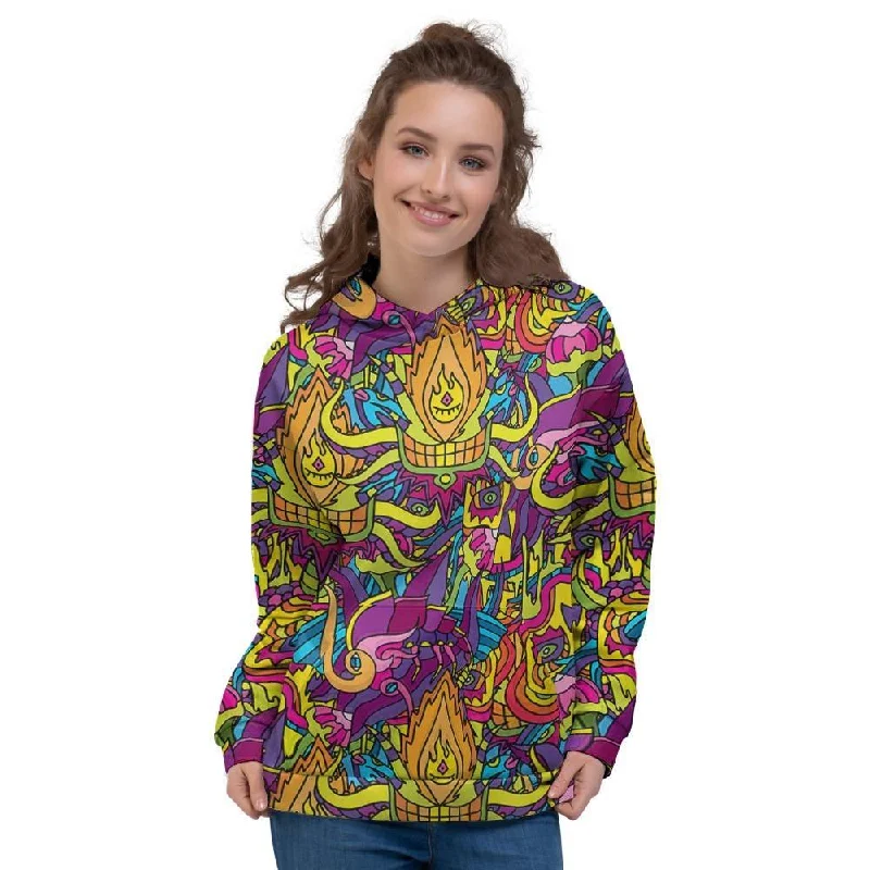 Fantastic Offers Hippie Flame Psychedelic Trippy Women's Hoodie