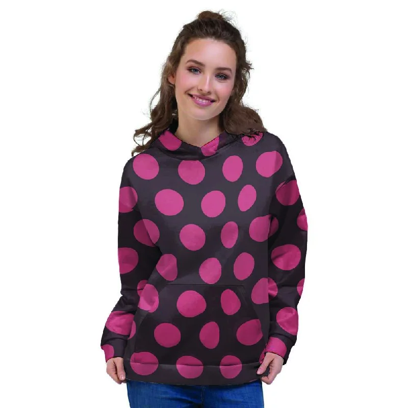 Exclusive Savings Black And Red Polka Dot Women's Hoodie