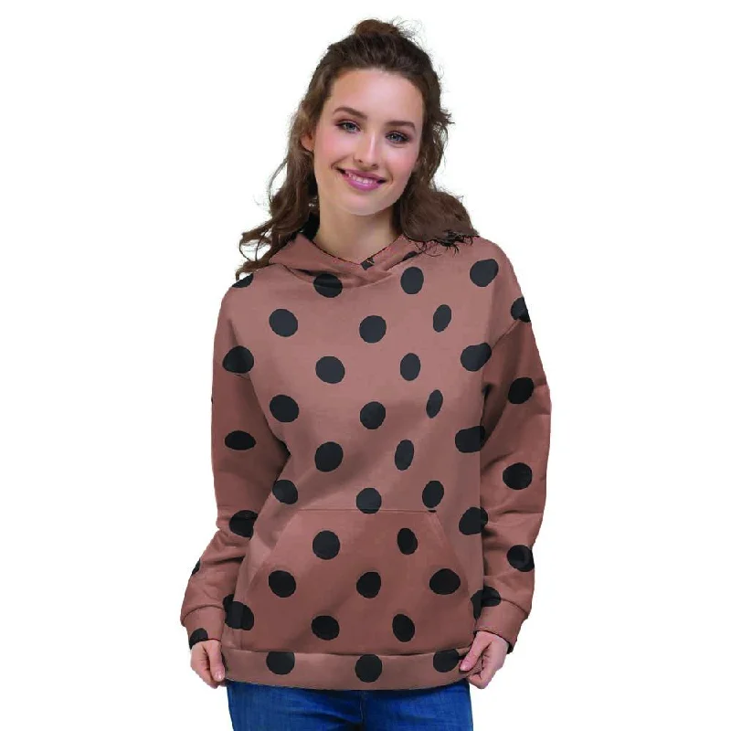 Major Savings Brown And Black Polka Dot Women's Hoodie