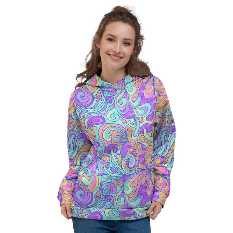 Today’s Deal Holographic Floral Psychedelic Women's Hoodie
