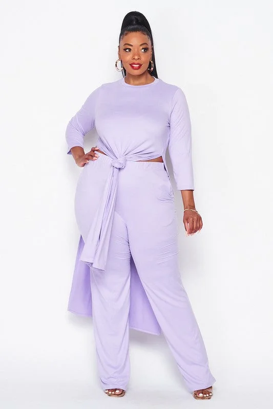 Deep Discounts chic wrap dressLD-C {View From The Terrrace} Lilac Tie Front Tunic & Pants Set PLUS SIZE 1X 2X 3X Deep Discounts chic wrap dressLD-C {View From The Terrrace} Lilac Tie Front Tunic & Pants Set PLUS SIZE 1X 2X 3X
