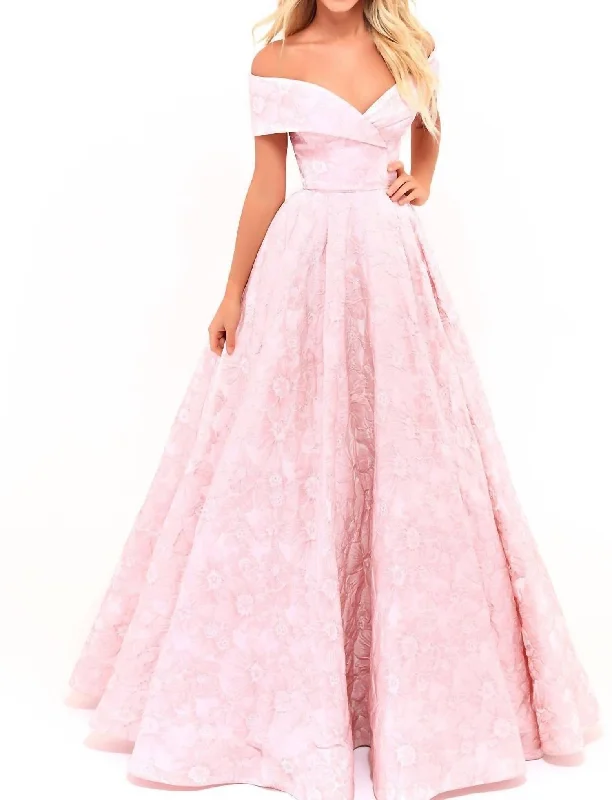 Limited Edition casual evening dressOff The Shoulder Ballgown In Pink