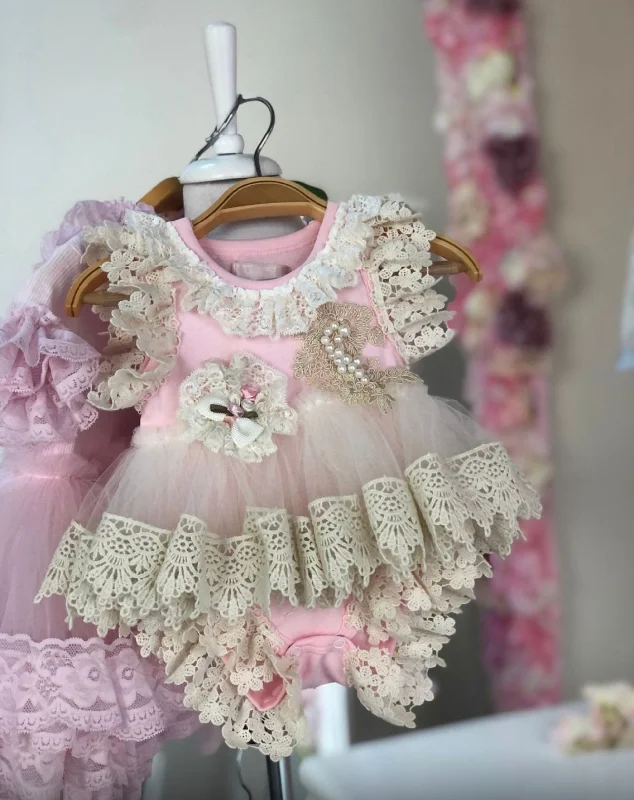 Final Markdown vintage dressThe Pink Lacey Onesie
