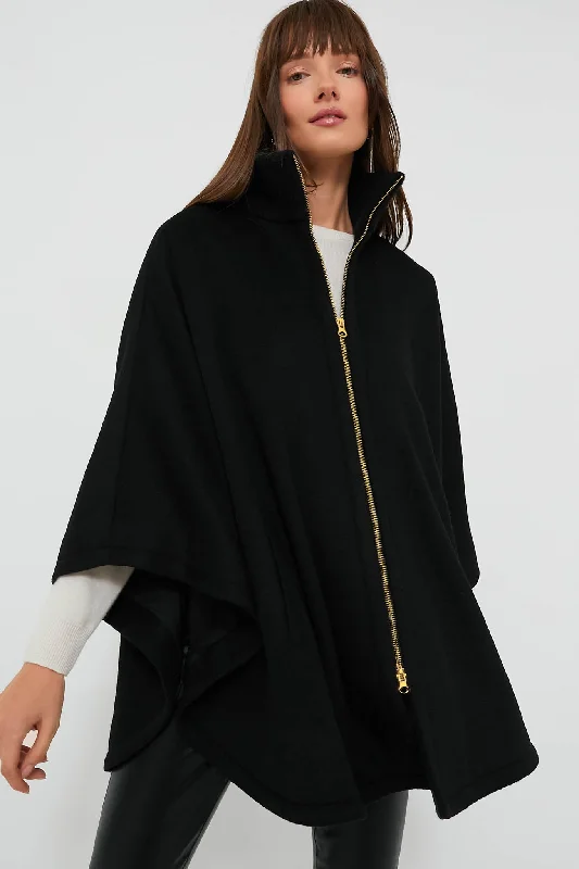 Limited Time Discount warm fleece jacketBlack Full Zip Huntington Poncho
