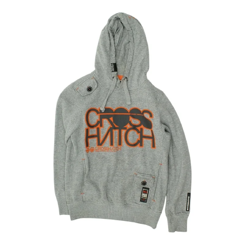 Huge Discounts Crosshatch Mens Grey Pullover Hoodie | Casual Streetwear Hoody