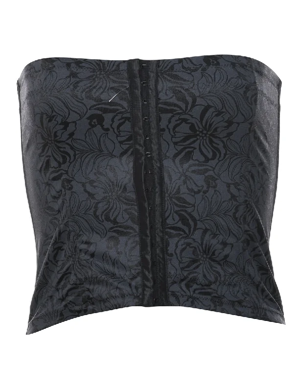 Exclusive Access tailored jacketJacquard Pattern Black Floral Bustier - S
