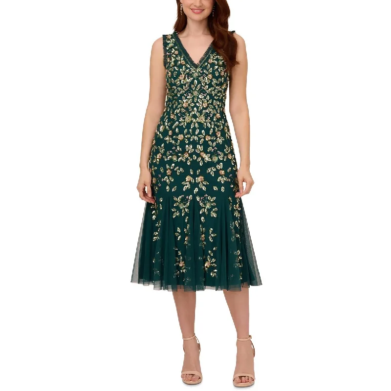 Discount Deals midi dressAdrianna Papell Womens Floral Sequin Cocktail And Party Dress