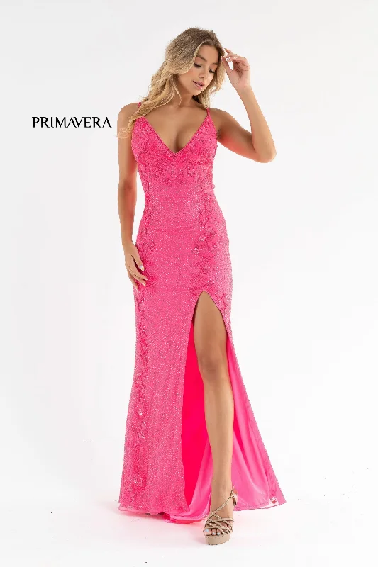 Price Rollback boho dressPrimavera Couture 3727 Size 22 Prom Dress Beaded Floral Details V Neckline Backless Slit