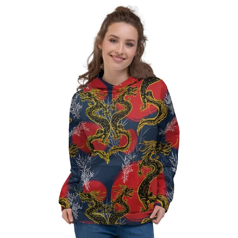 Hurry In Janpanese Dragon Print Women's Hoodie