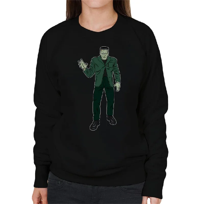 Price Cut fitted workout hoodieFrankenstein Monster Pose Illustration Women's Sweatshirt