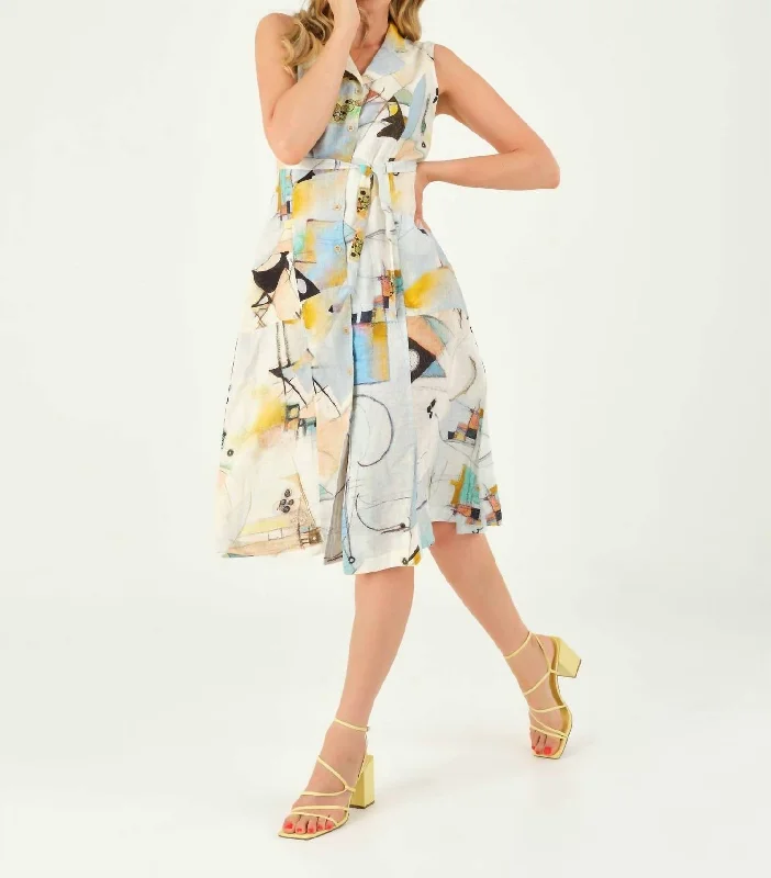 Unbeatable Prices spaghetti strap dressLori Sleeveless Dress In Off-White/multi
