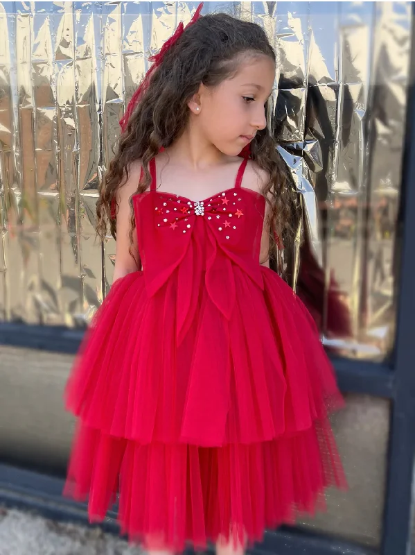 Early Access draped dressBardot Butterfly Dress in Red