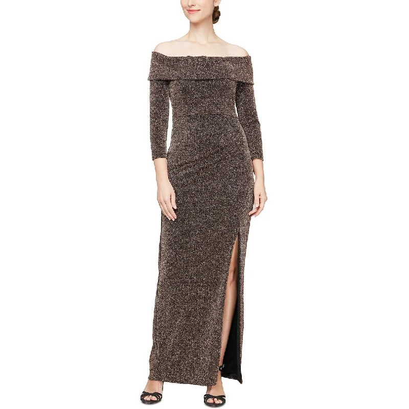 The Best Prices chic slip dressAlex Evenings Womens Metallic Off-The-Shoulder Evening Dress The Best Prices chic slip dressAlex Evenings Womens Metallic Off-The-Shoulder Evening Dress