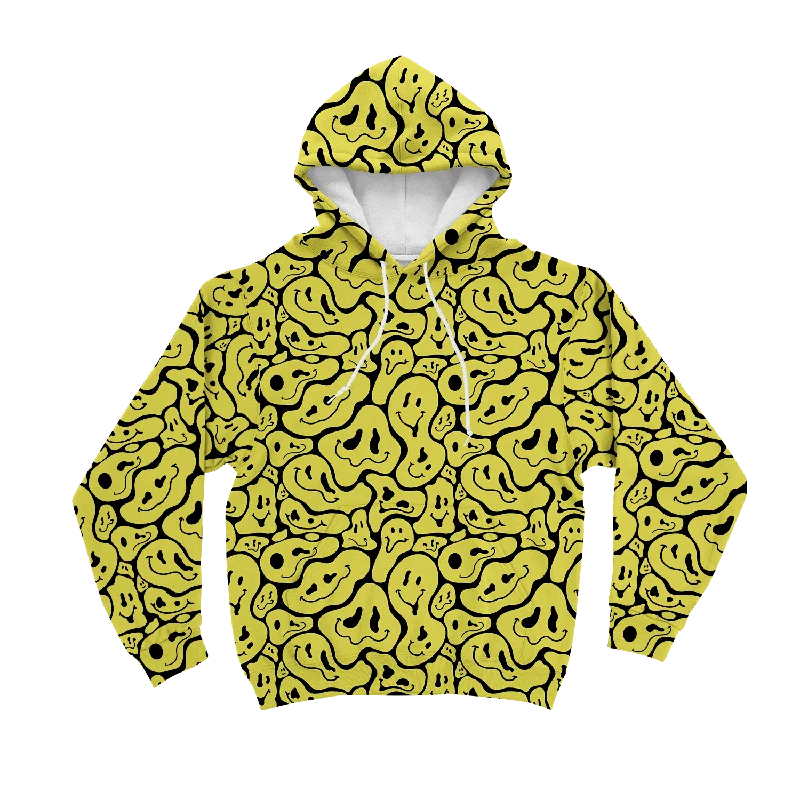 Major Savings Trippy Smiley Faces All Over Print Unisex Hoodie
