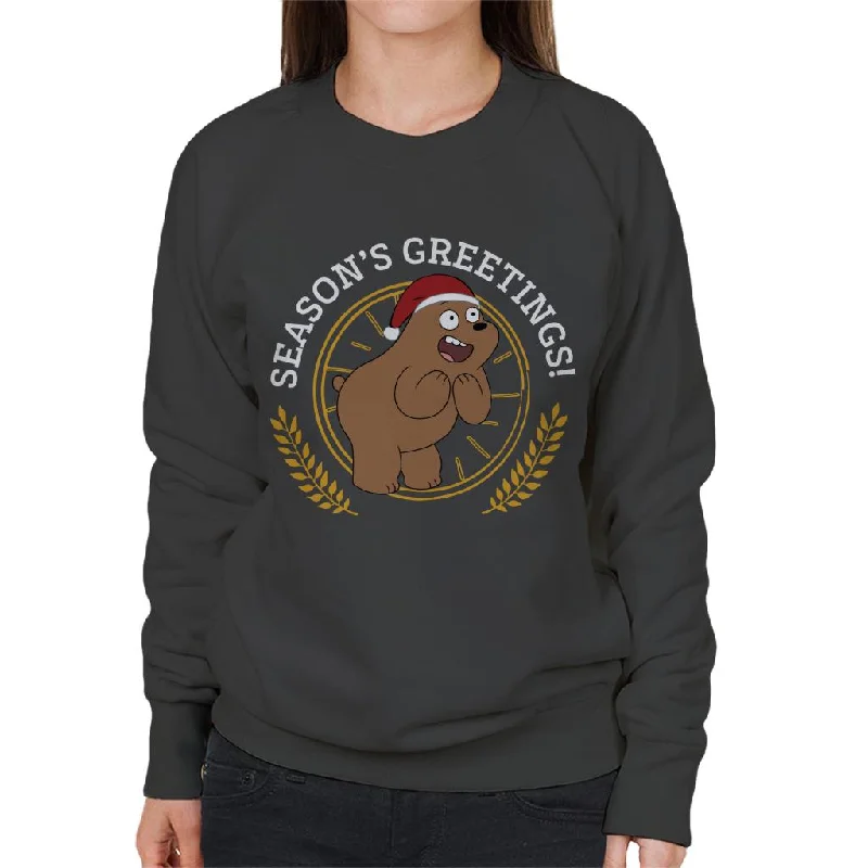 Deal Alert activewear hoodieWe Bare Bears Christmas Season's Greetings Women's Sweatshirt