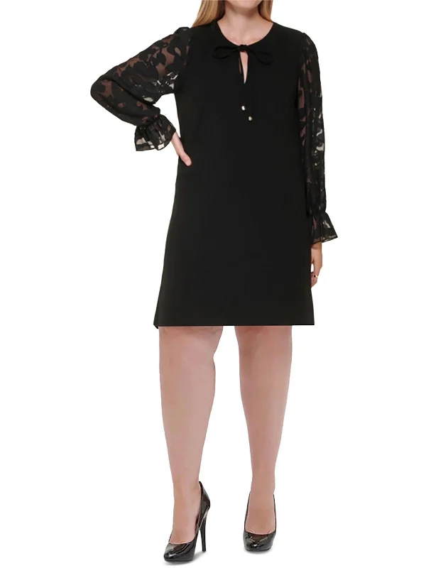 Best Seller statement dressPlus Womens Knit Keyhole Shift Dress