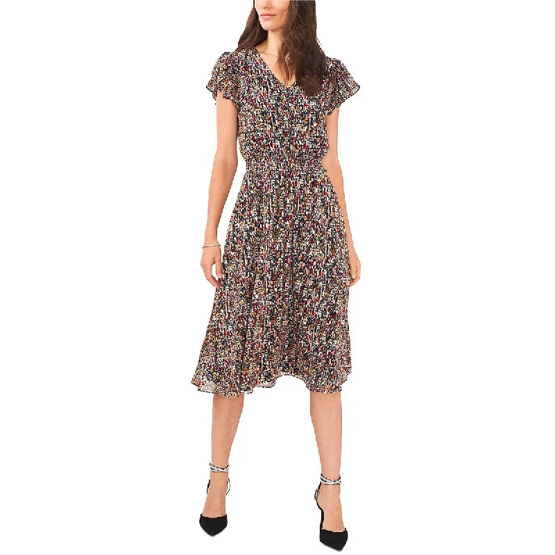 Steals and Deals flowy dressMSK Womens Petites Printed Midi Fit & Flare Dress