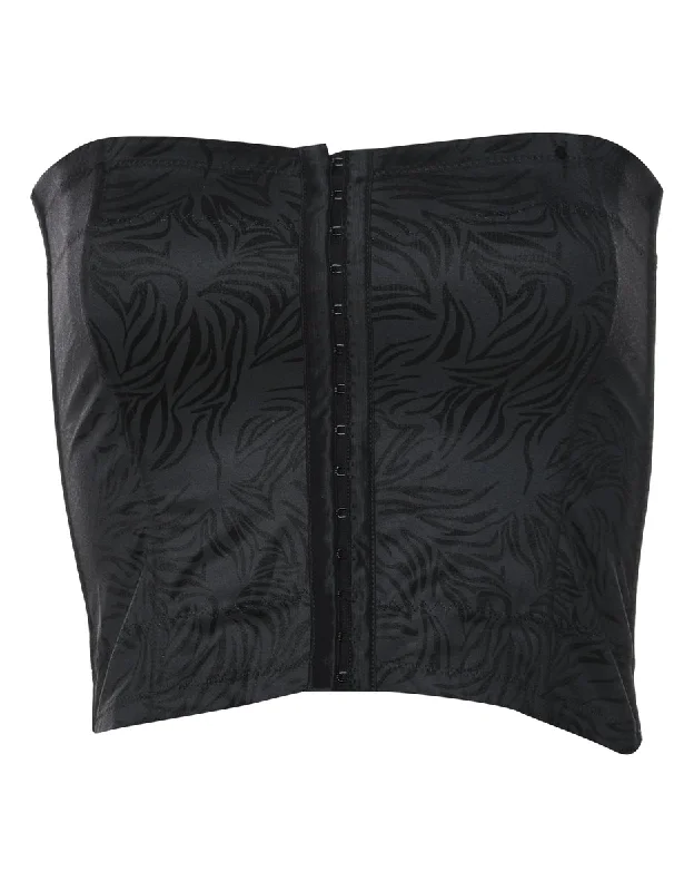 YEAR-End Clearance high-fashion jacketBlack Floral Bandeau Top - S