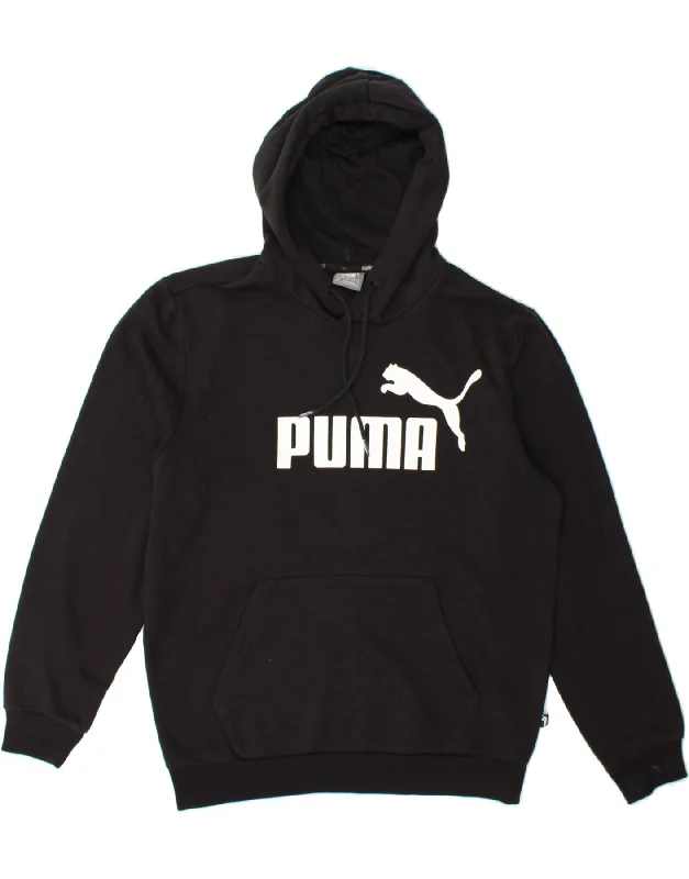 Price Meltdown PUMA Mens Graphic Hoodie Jumper Small Black Cotton