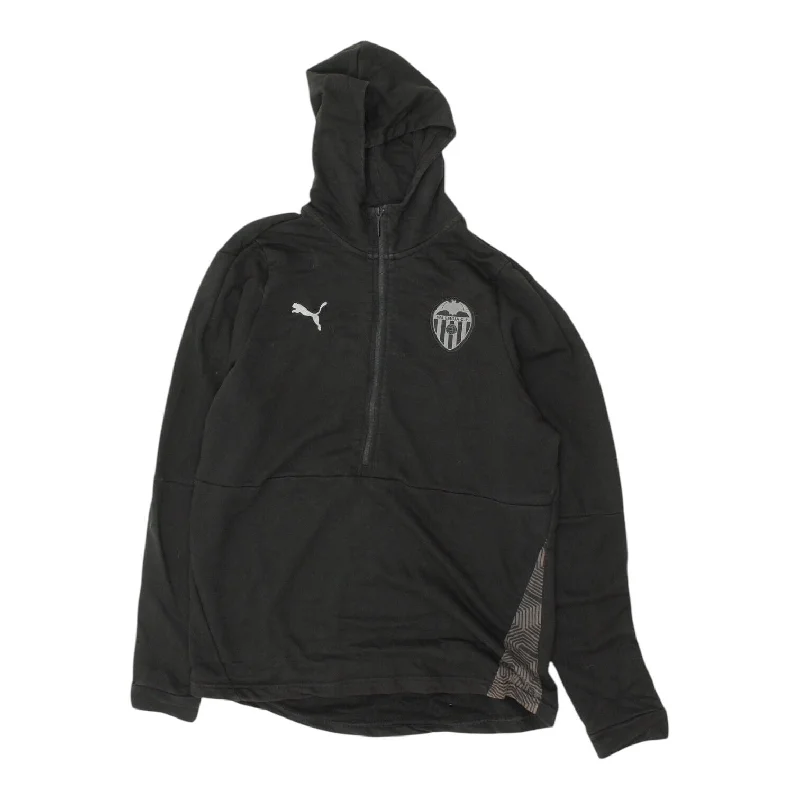Epic Deals Valencia CF Mens Black Half Zip Puma Hoodie | Football Training Hoody Sportswear