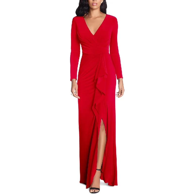Super Sale lace-up dressBetsy & Adam Womens Side Slit Long Evening Dress