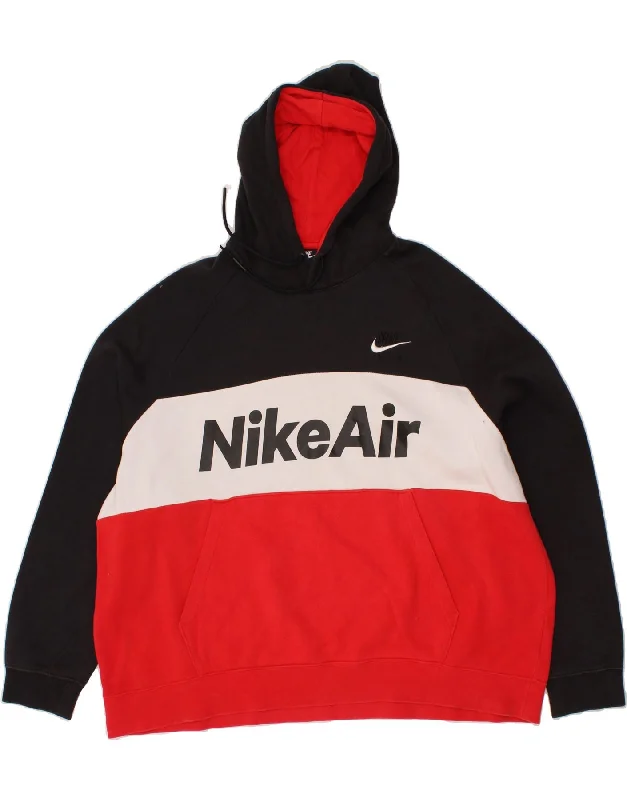 Markdowns NIKE Mens Graphic Hoodie Jumper 2XL Multicoloured Colourblock Cotton