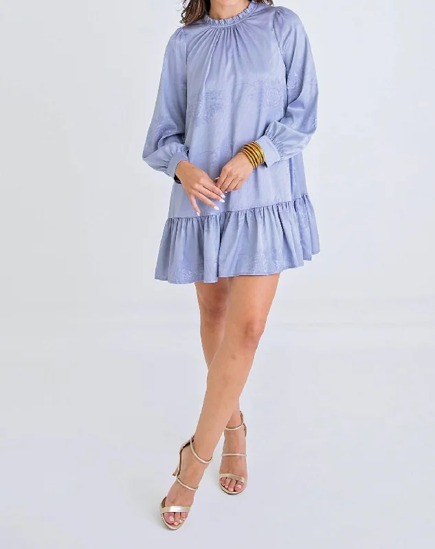 Shop and Save boho-chic dressFloral Ruffle Bottom Dress In Blue