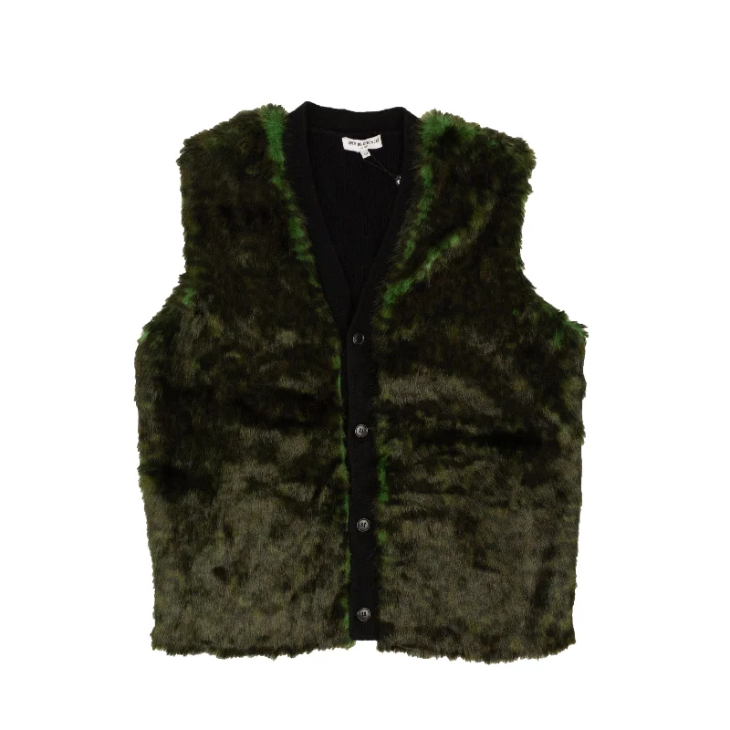 Bargain Bin vintage jacketOPENING CEREMONY Multicolored Leopard Faux Fur Vest