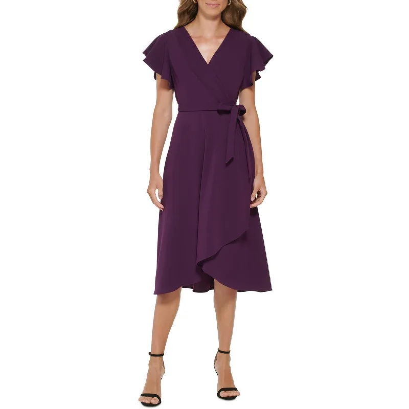 Buy Now bohemian dressDKNY Womens Crepe Midi Wrap Dress