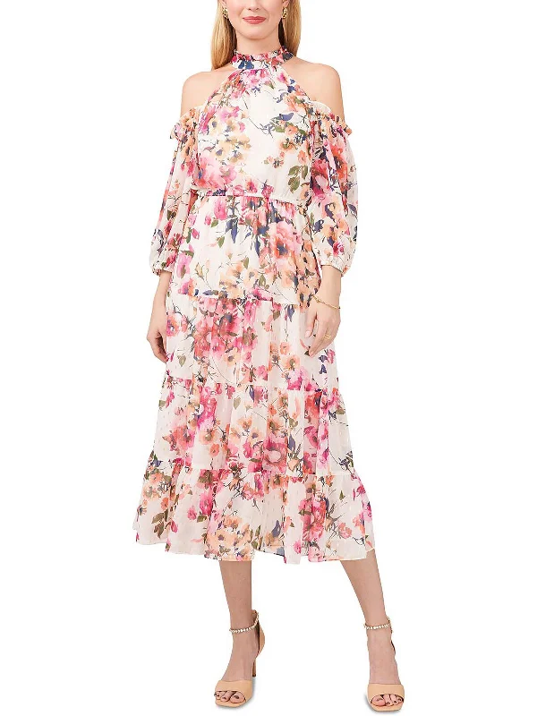 Fantastic Offers trendy wrap dressWomens Floral Print Calf Midi Dress