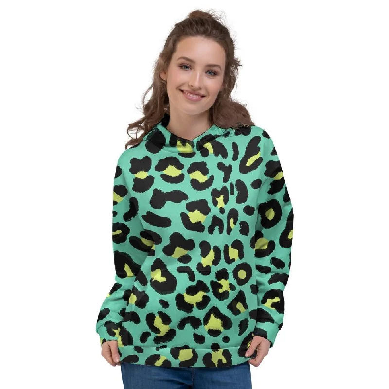Huge Discounts Green Leopard Women's Hoodie