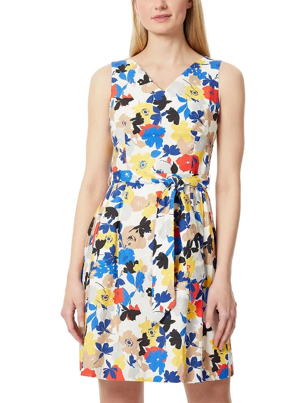Last Chance cocktail party dressWomens Belted Midi Fit & Flare Dress