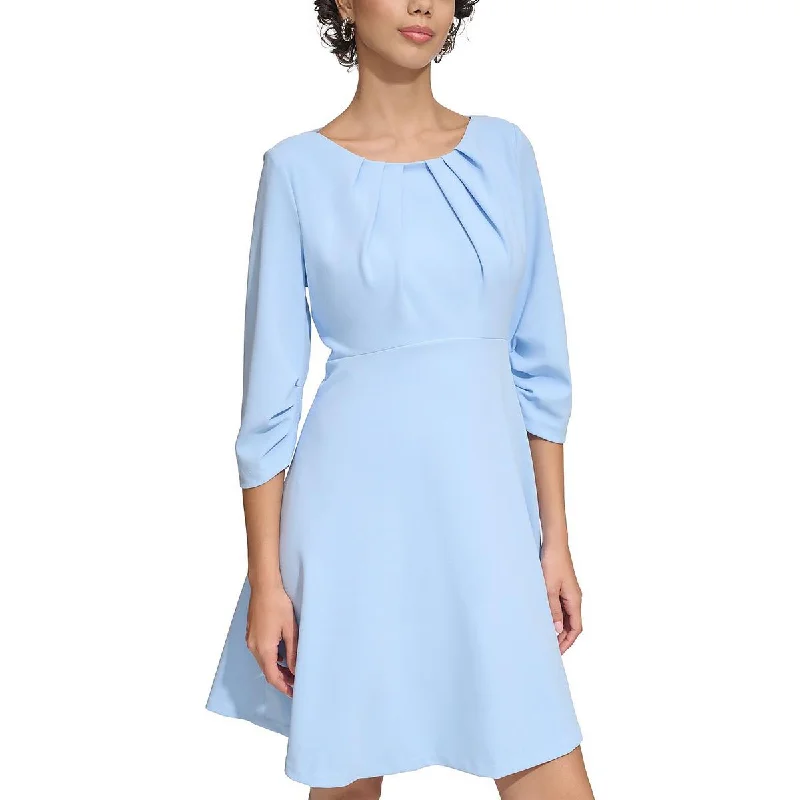 Hurry In denim dressCalvin Klein Womens Pleated Above Knee Shift Dress