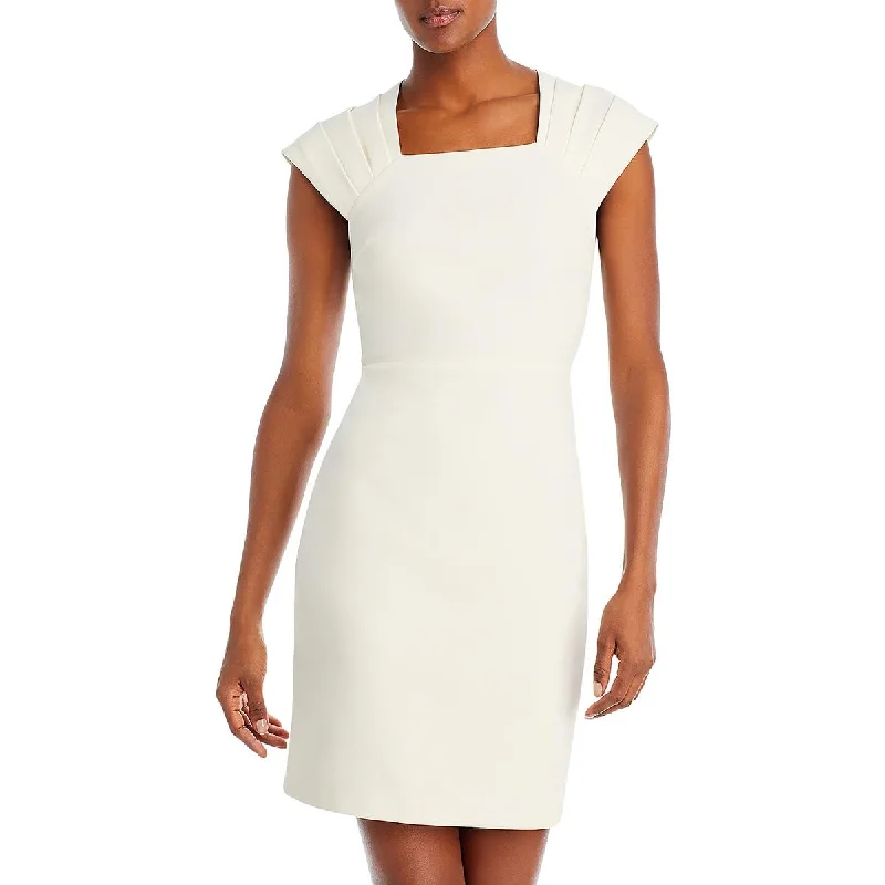 Price Drop sophisticated dressAlice and Olivia Womens Kiro Pleated Square Neck Sheath Dress