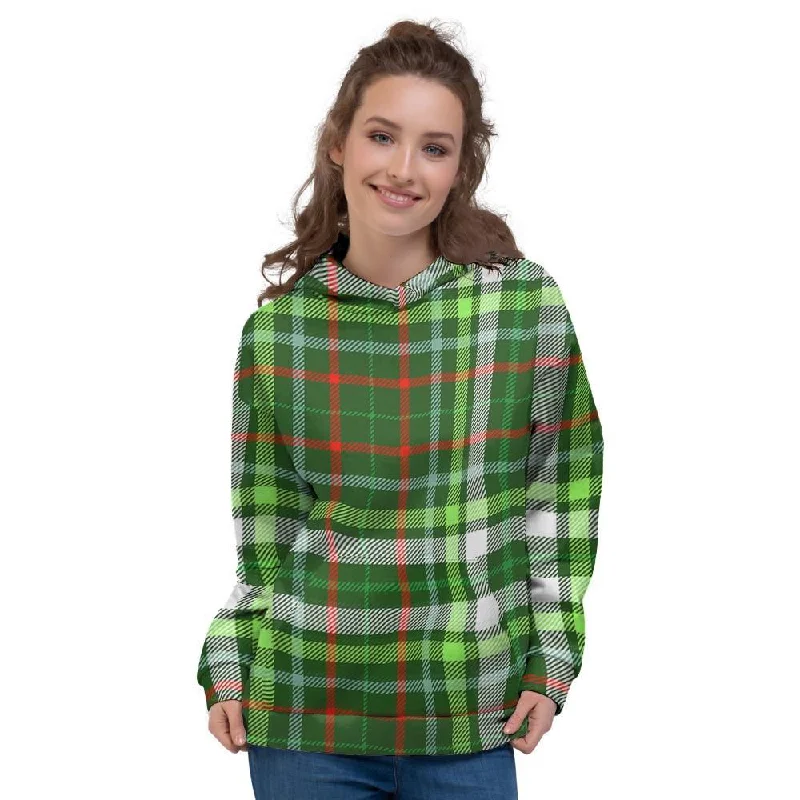 Savings Event Green Plaid Tartan Women's Hoodie