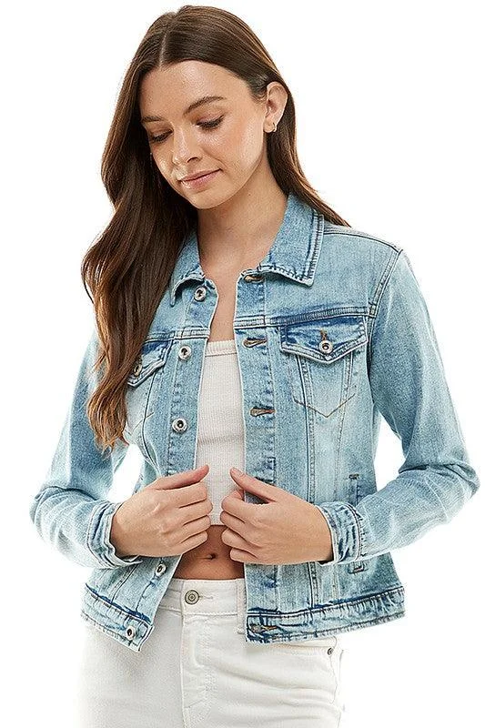 Discount Days breathable jacketSpandex Ladies Casual Denim Jacket