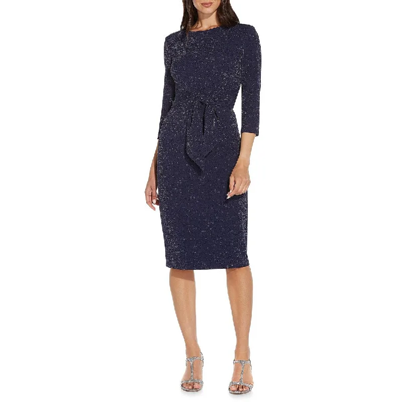 Great Bargains formal dressAdrianna Papell Womens Tie-Front Knee-Length Sheath Dress