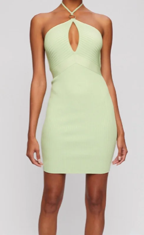 Stock Clearance summer floral dressTabitha Halter Dress In Pear