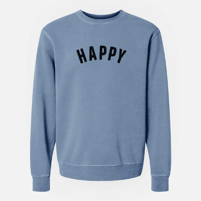 Mega Sale fashionable workout wearHappy - Articulate Collection - Unisex Pigment Dyed Crew Sweatshirt